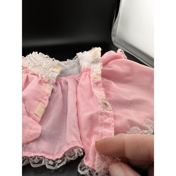 Vtg Cabbage Patch Kids Doll Clothes Pink Frilly A-line Lacy Dress Coleco Preemie - Picture 13 of 16